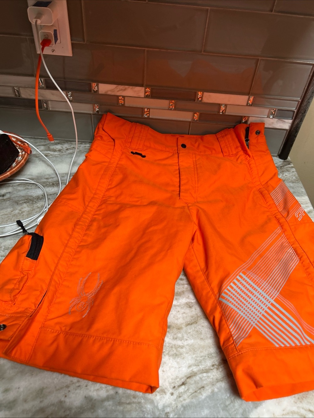Spyder Team Waterproof Thinsulate Ski Racing Training Shorts Zip Off Legs Sz 14